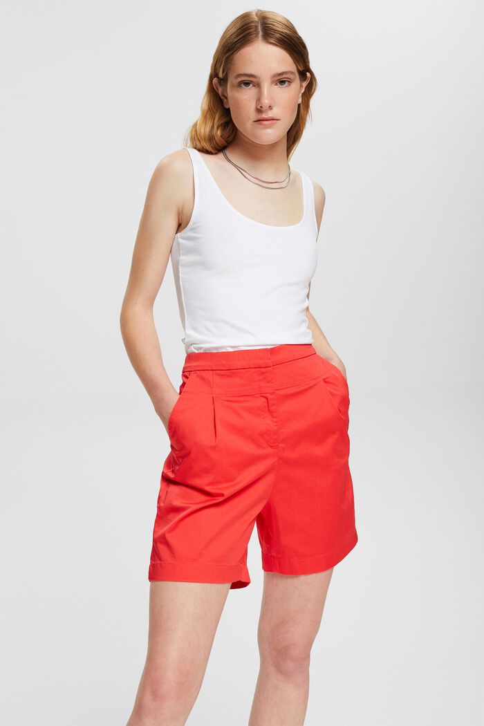 Bemuda-Shorts aus Pima Baumwolle, RED, detail image number 1