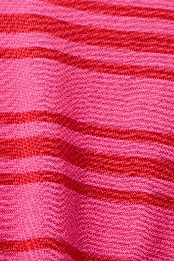 Gestreiftes Sweatshirt mit Rundhalsausschnitt, PINK FUCHSIA, detail image number 5