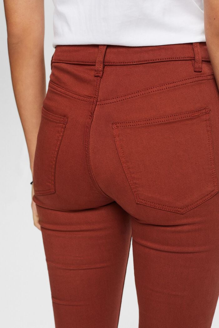 Skinny Jeans mit mittlerer Bundhöhe, RUST BROWN, detail image number 4