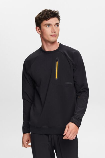 Sweatshirt mit Zippertaschen, BLACK, overview