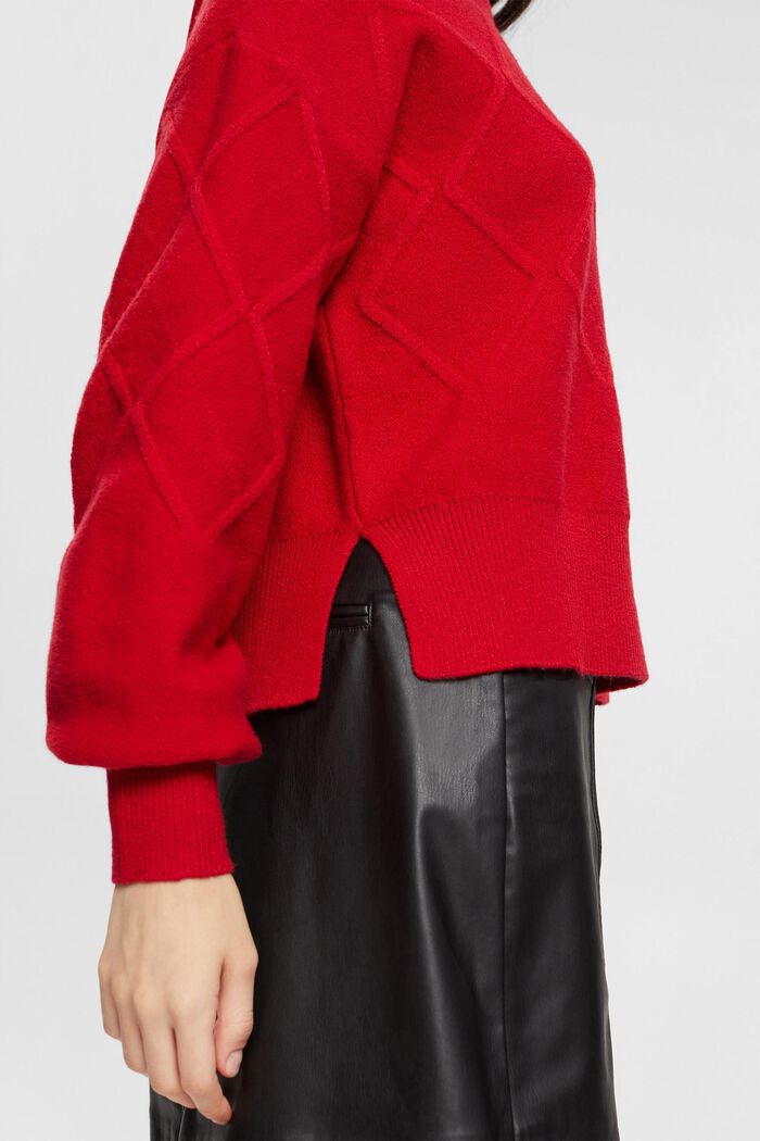 Pullover mit Argyle-Muster, DARK RED, detail image number 3