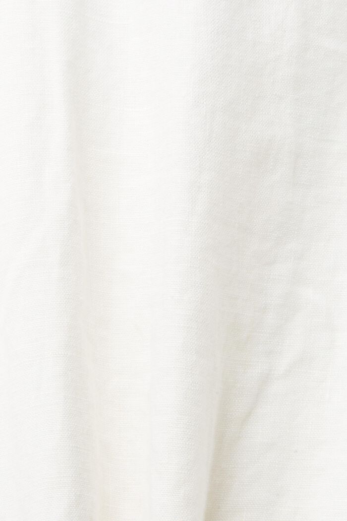Hemdblusenkleid mit Gürtel aus 100% Leinen, WHITE, detail image number 4