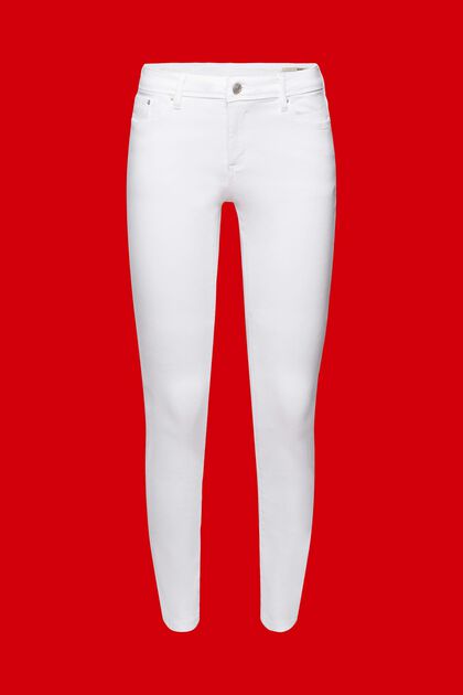 Skinny Jeans aus Baumwolle, WHITE, overview