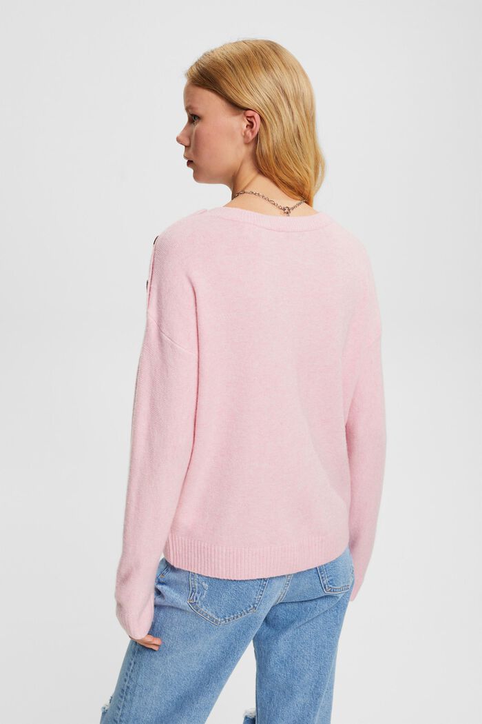 Mit Wolle: gestreifter Pullover, LIGHT PINK, detail image number 3