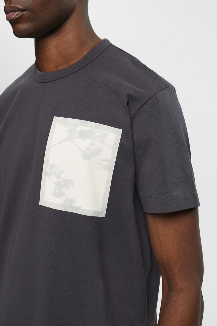 Baumwoll-T-Shirt mit Print auf der Brust, ANTHRACITE, detail image number 2