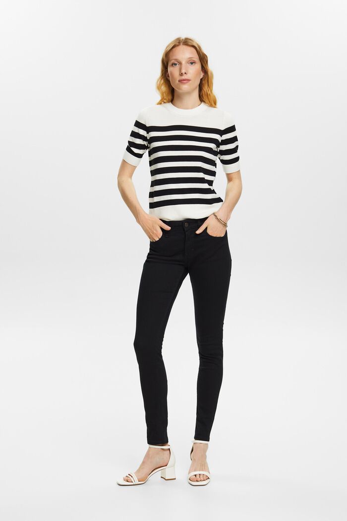 Skinny Jeans mit mittlerer Bundhöhe, BLACK RINSE, detail image number 1