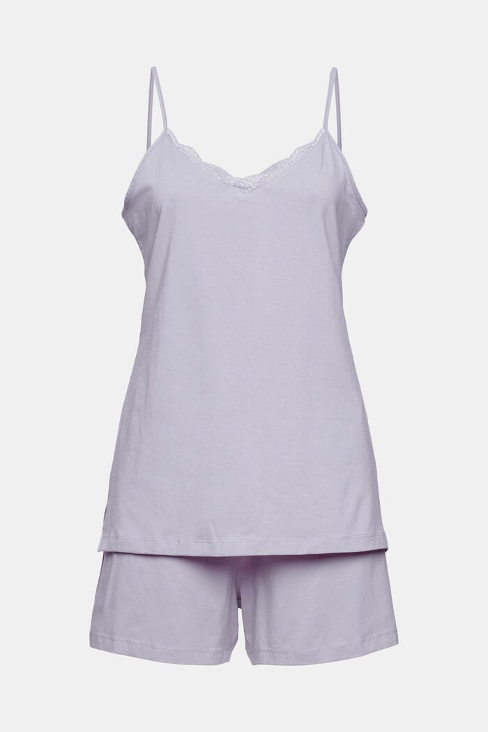 Jersey-Pyjama aus Organic Cotton, LIGHT BLUE LAVENDER, overview