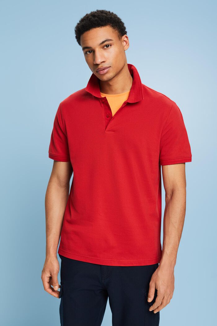 Poloshirt aus Baumwoll-Piqué, DARK RED, detail image number 0