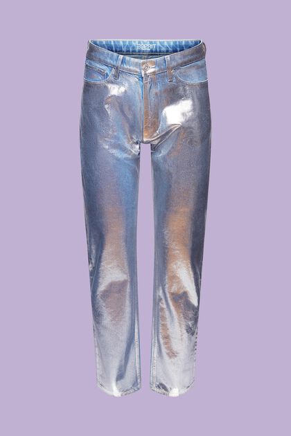Gerade geschnittene Jeans mit Metallic-Finish