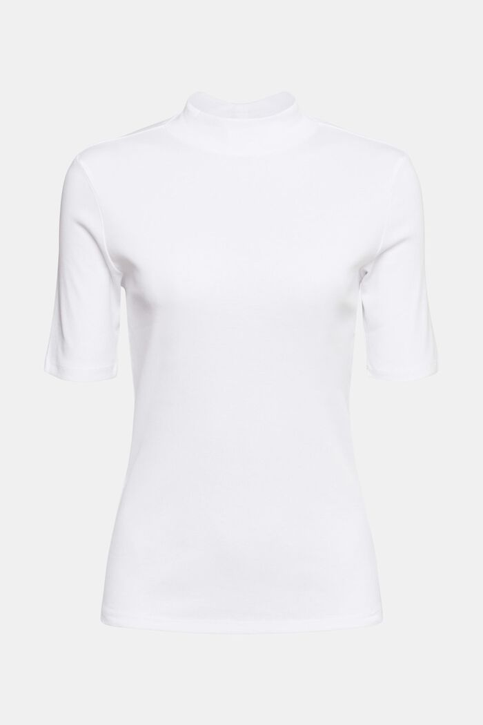 Stehkragen-T-Shirt, WHITE, overview