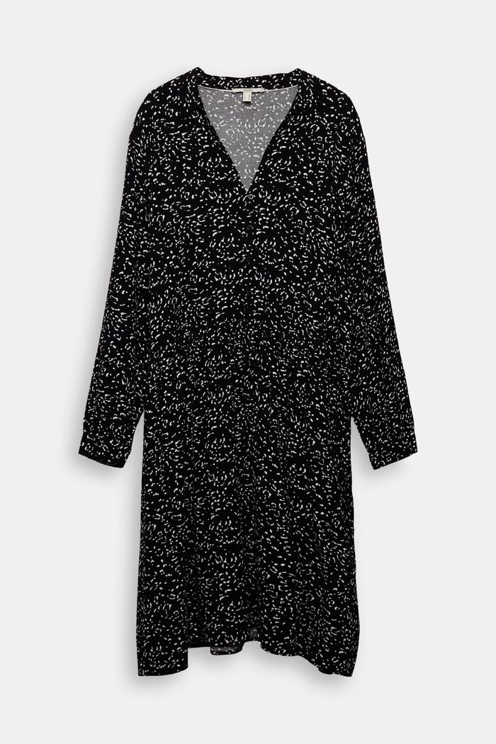 CURVY Print-Kleid aus LENZING™ ECOVERO™, BLACK, detail image number 0