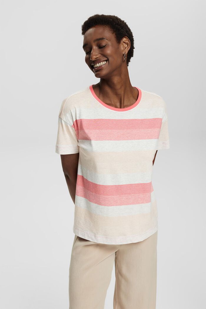 T-Shirt mit Streifen aus Baumwoll-Stretch