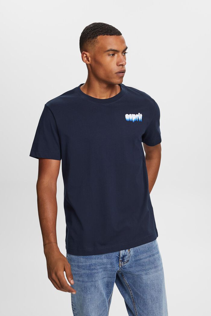 Bedrucktes Jersey-T-Shirt, 100 % Baumwolle, NAVY, detail image number 0