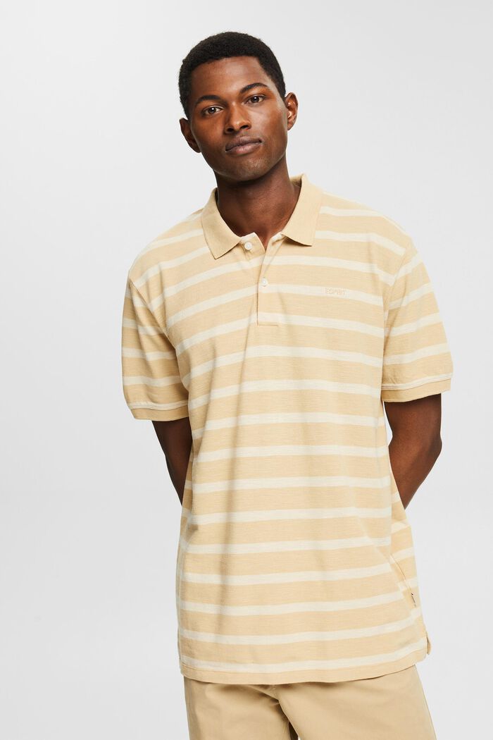 Polo-Shirt mit Streifen, SAND, detail image number 0
