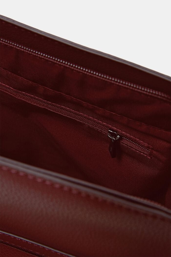 Hobo Bag in Leder-Optik, GARNET RED, detail image number 3