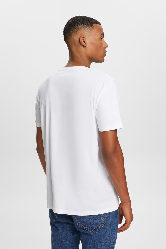 Jersey-T-Shirt mit Logo, 100% Baumwolle, WHITE, detail image number 3