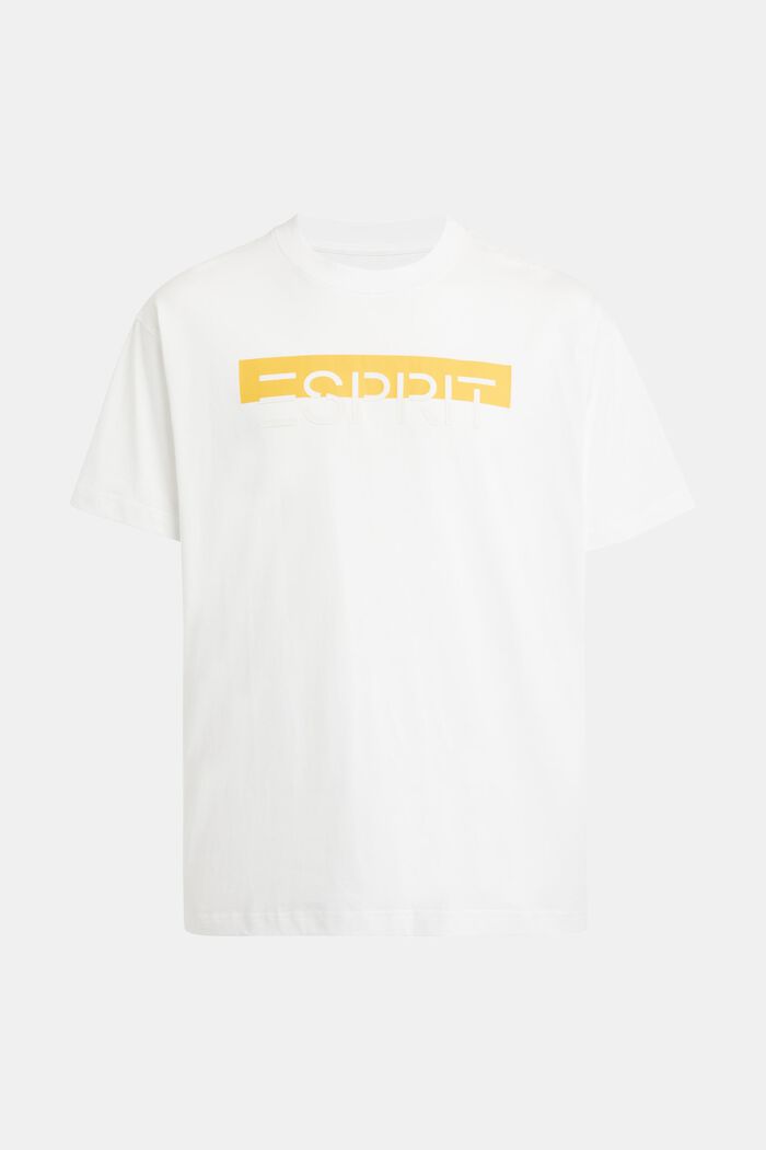 T-Shirt mit matt-glänzendem Logo-Aufnäher, WHITE, detail image number 4