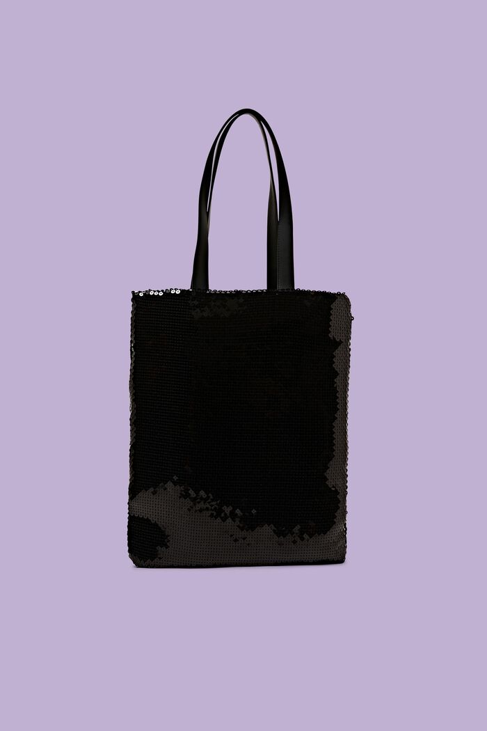 Tote Bag mit Pailletten, BLACK, detail image number 0