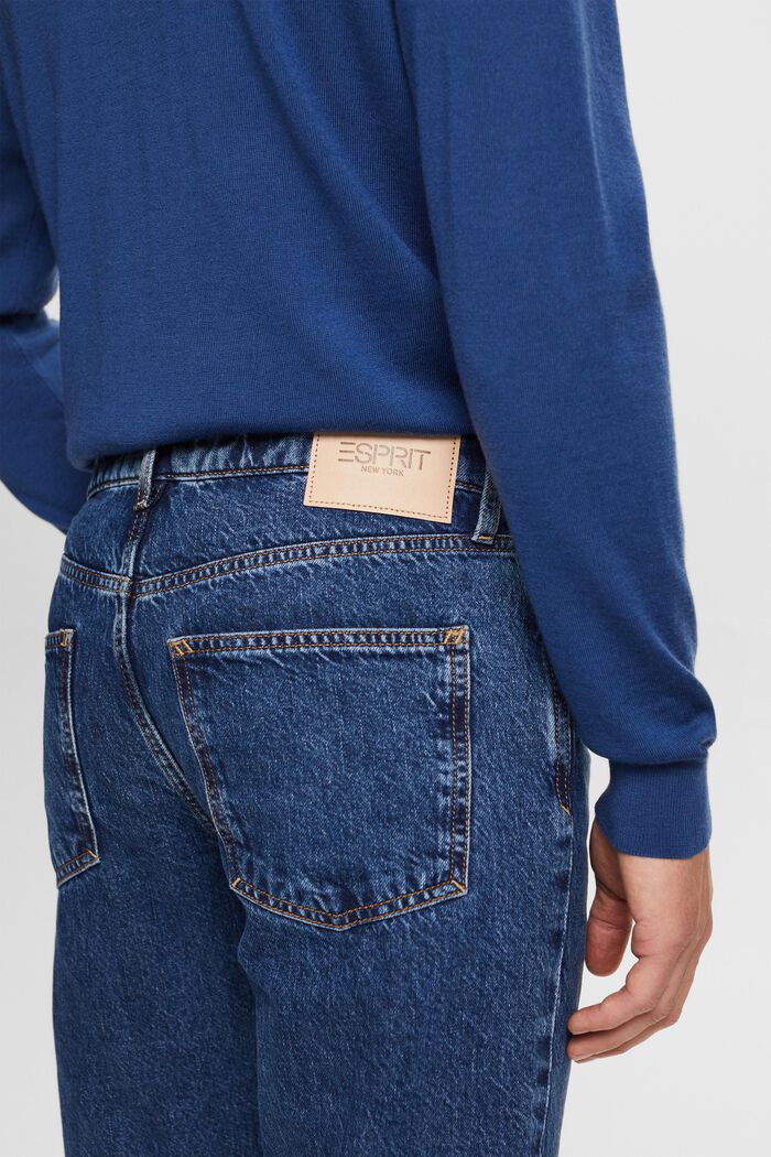 Jeans mit geradem Bein und mittlerer Bundhöhe, BLUE MEDIUM WASHED, detail image number 4