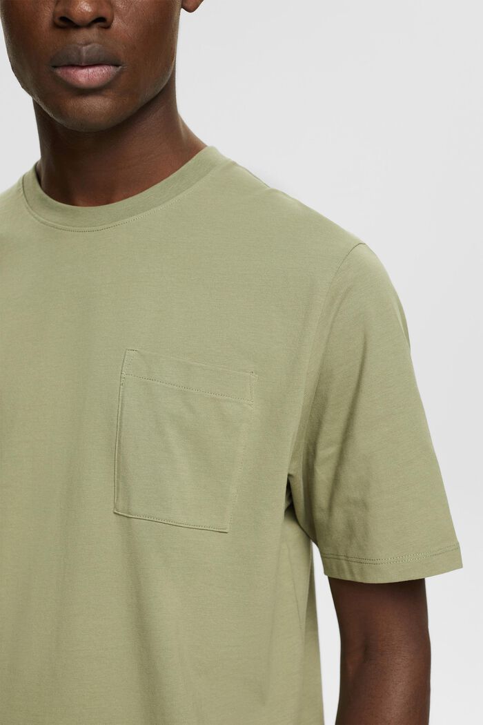Jersey T-Shirt, 100% Baumwolle, LIGHT KHAKI, detail image number 2