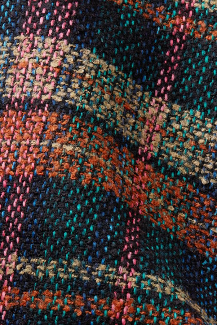Tweed-Jacke mit Tartan-Muster aus Wollmix, BLACK, detail image number 5