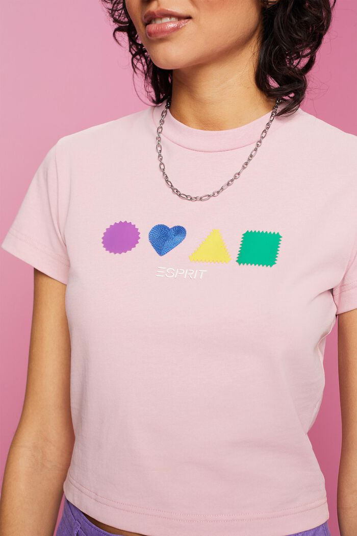 T-Shirt aus Bio-Baumwolle mit geometrischem Print, PINK, detail image number 2