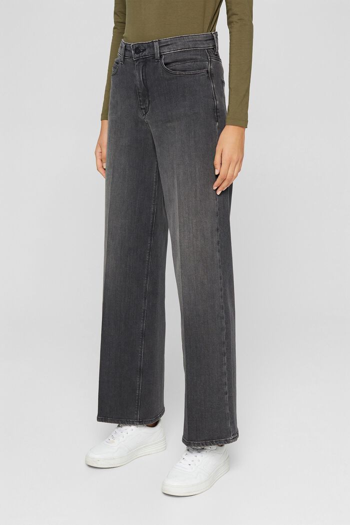 Gerade Stretch-Jeans aus Organic Cotton, GREY DARK WASHED, detail image number 0
