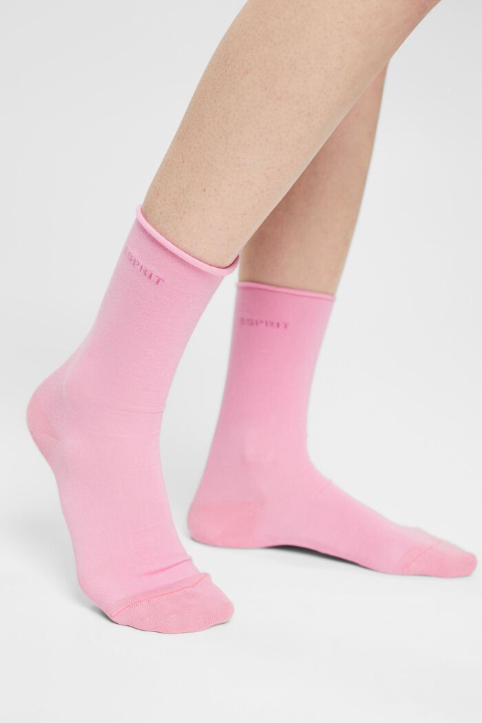 Doppelpack Socken mit Rollkanten, Bio-Baumwolle, ORCHID, detail image number 2