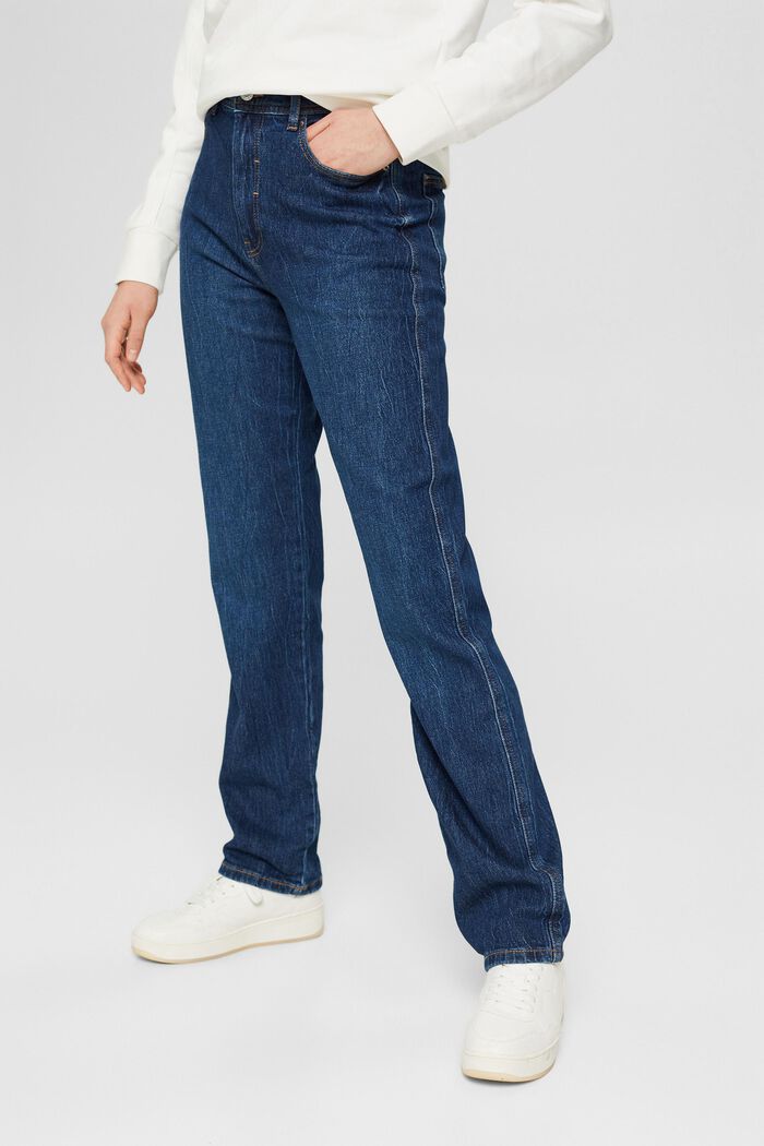 Jeans mit geradem Bein, BLUE DARK WASHED, overview