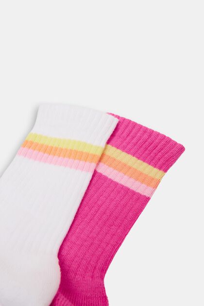 2er-Pack gerippte Socken mit Streifen