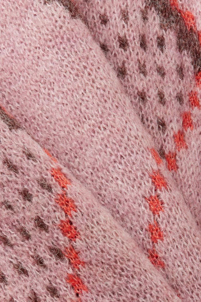 Karierter Pullover aus Wollmix, OLD PINK, detail image number 5