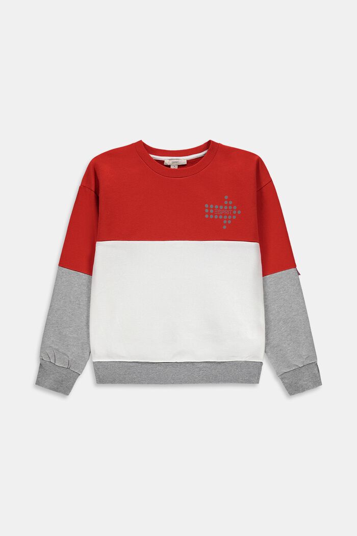 Sweatshirt mit reflektierendem Print, RED, overview