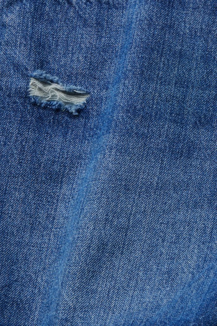 Jeans-Shorts im Used-Look, 100% Baumwolle, BLUE DARK WASHED, detail image number 6