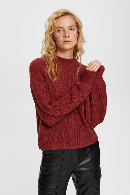 Pullover aus Grobstrick, TERRACOTTA, overview