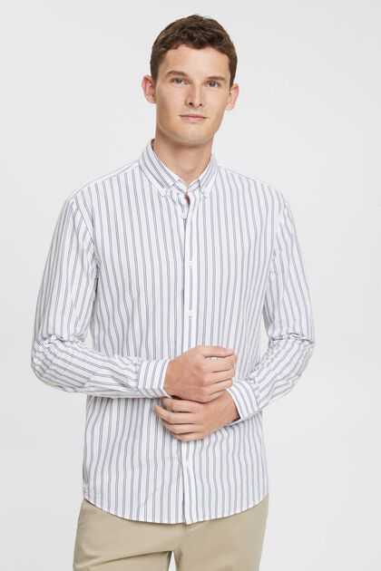 Gestreiftes Button-Down-Hemd, WHITE, overview