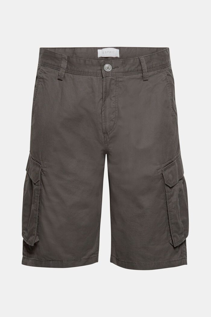 Cargo-Shorts aus 100% Baumwolle, DARK GREY, overview
