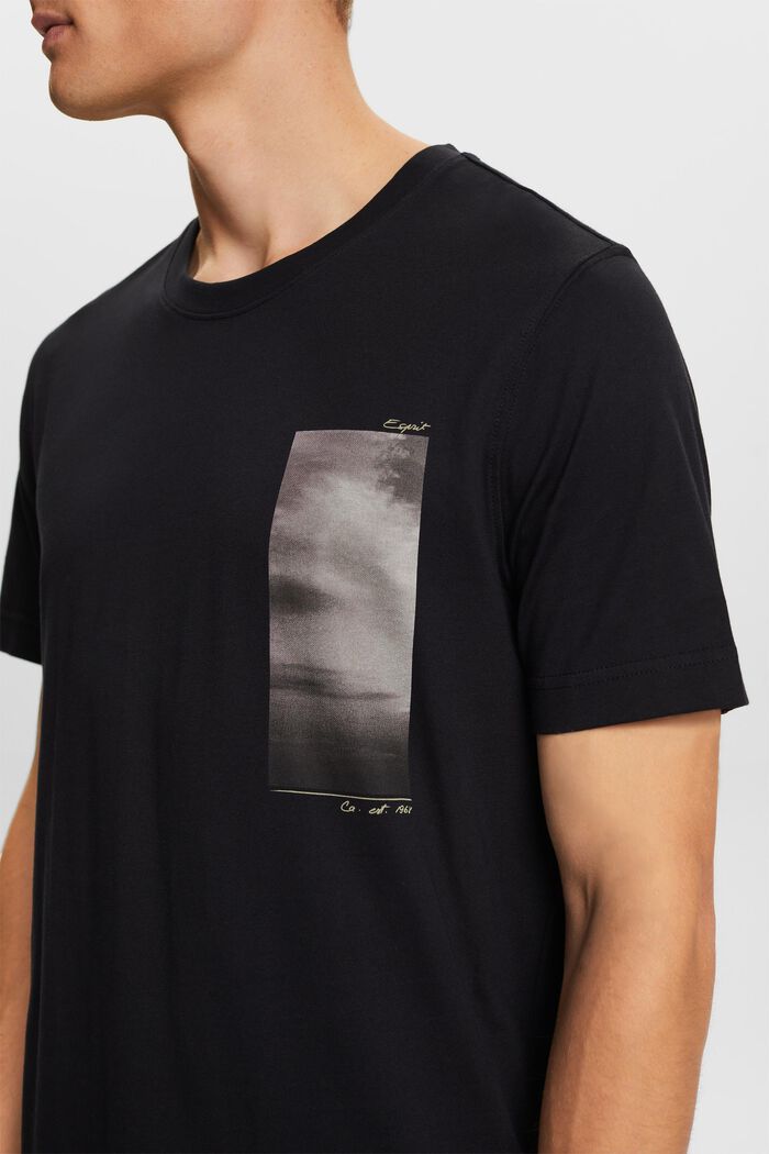 T-Shirt aus Bio-Baumwolle mit Print, BLACK, detail image number 1