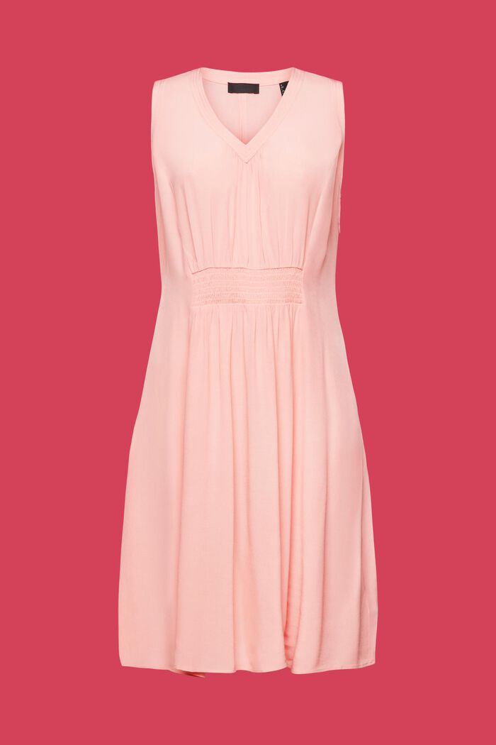 A-Linien-Kleid mit gesmokter Taille, PINK, detail image number 6
