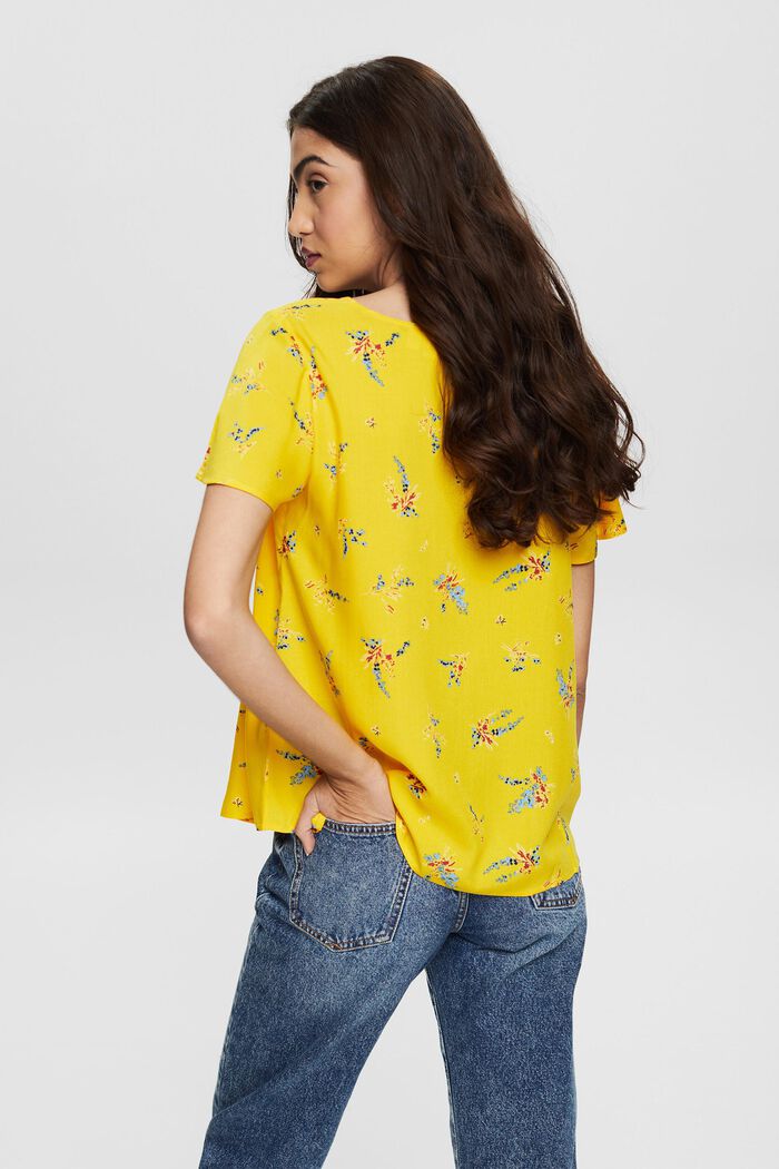 Floral gemusterte Bluse, LENZING™ ECOVERO™, SUNFLOWER YELLOW, detail image number 3