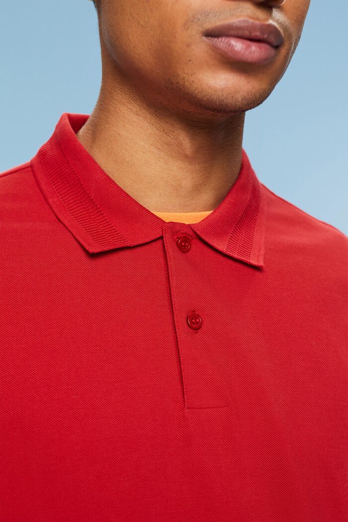 Poloshirt aus Baumwoll-Piqué, DARK RED, detail image number 4