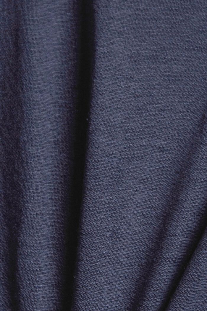 T-Shirt aus 100% Leinen, DARK BLUE, detail image number 4