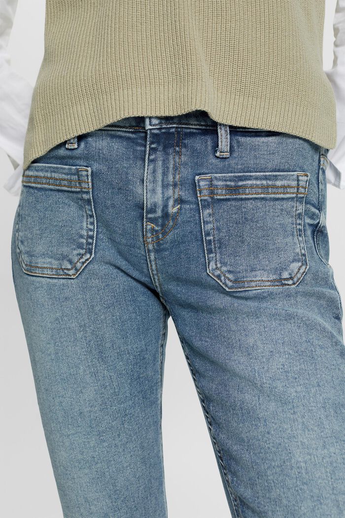Recycelt: Schmale Jeans mit mittelhohem Bund, BLUE LIGHT WASHED, detail image number 2