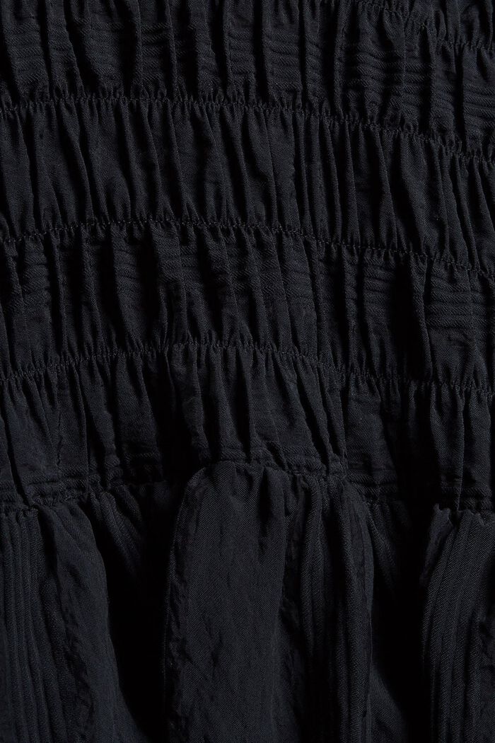 Bluse mit Raffungen, LENZING™ ECOVERO™, BLACK, detail image number 4