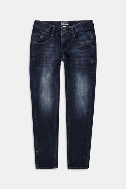 Jeans mit Verstellbund, BLUE DARK WASHED, overview
