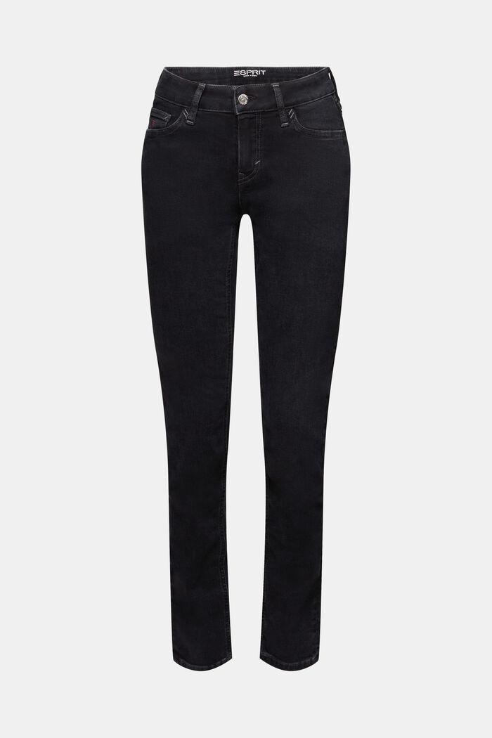 Schmale Jeans mit mittlerer Bundhöhe, BLACK RINSE, detail image number 7