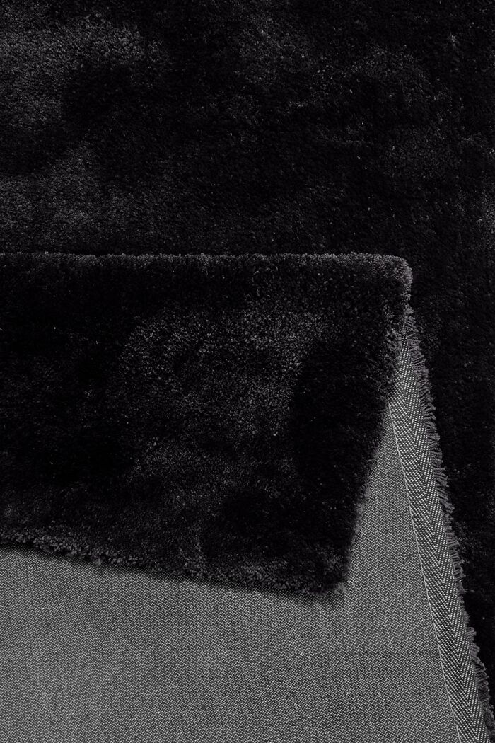 Hochflor-Teppich im unifarbenen Design, BLACK, detail image number 3