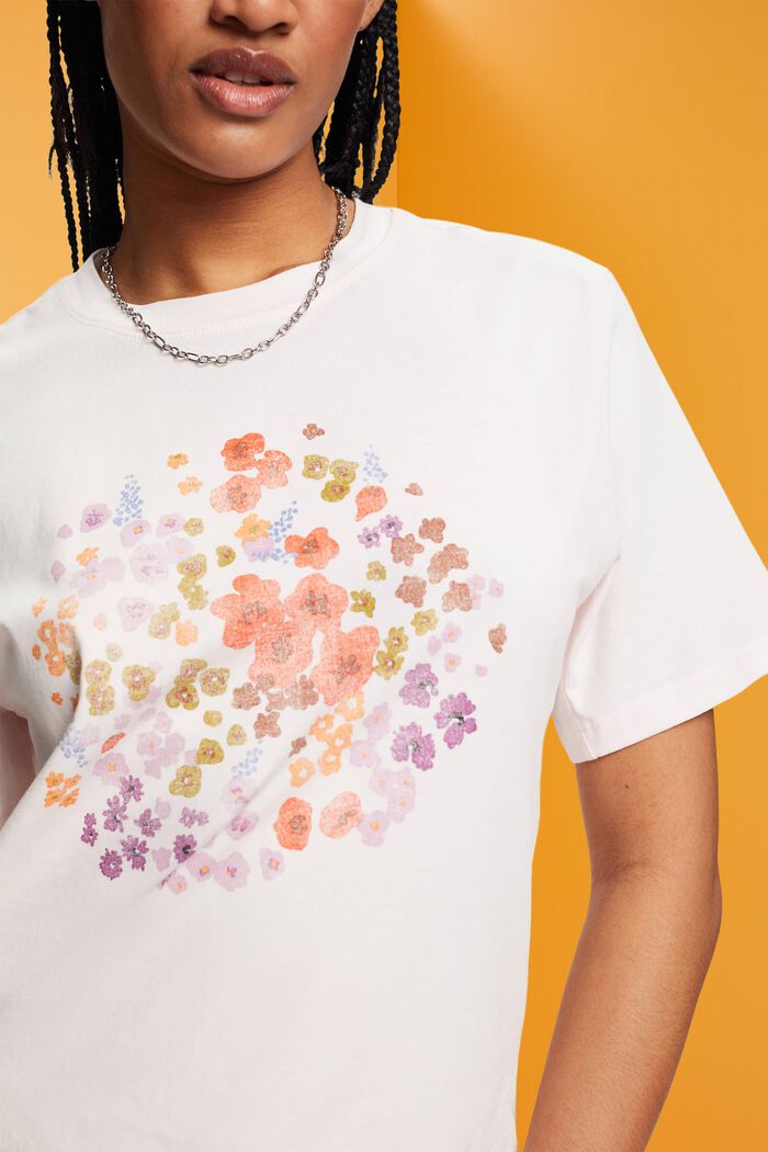 T-Shirt mit Blumen-Print, LIGHT PINK, detail image number 2