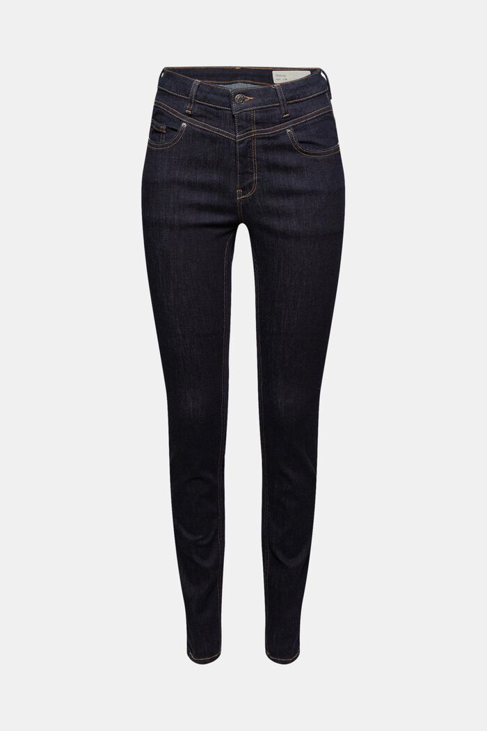 Shaping-Jeans mit hohem Bund, BLUE RINSE, detail image number 7