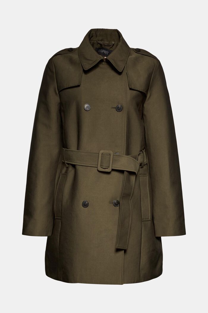 Trenchcoat aus Baumwoll-Mix, OLIVE, detail image number 0