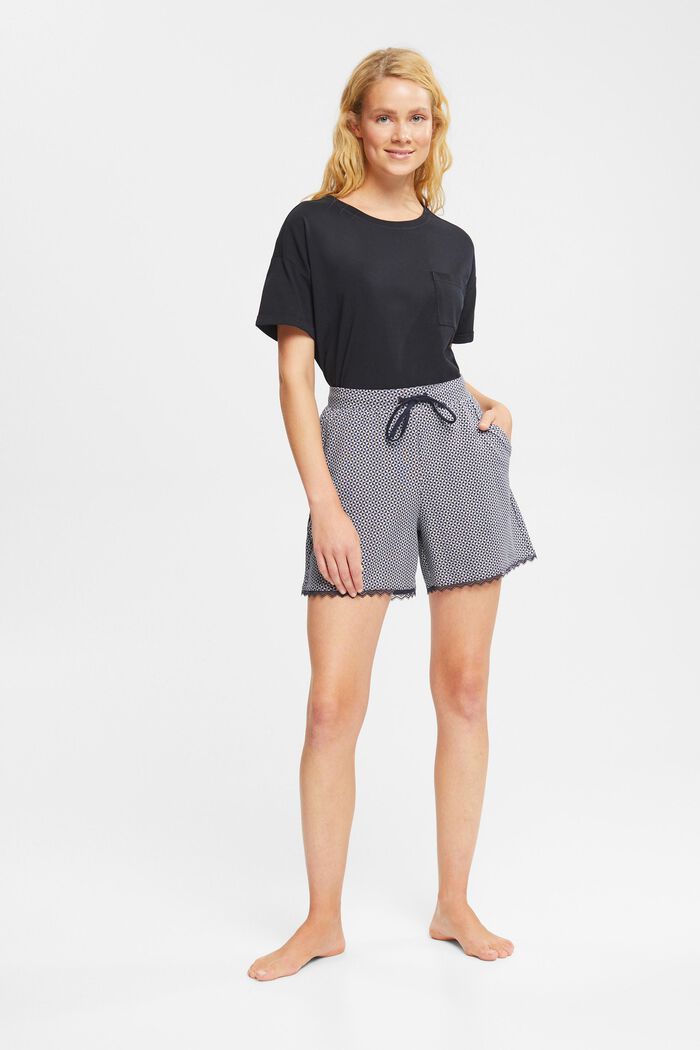 Jersey-Shorts mit Print, NAVY, detail image number 1